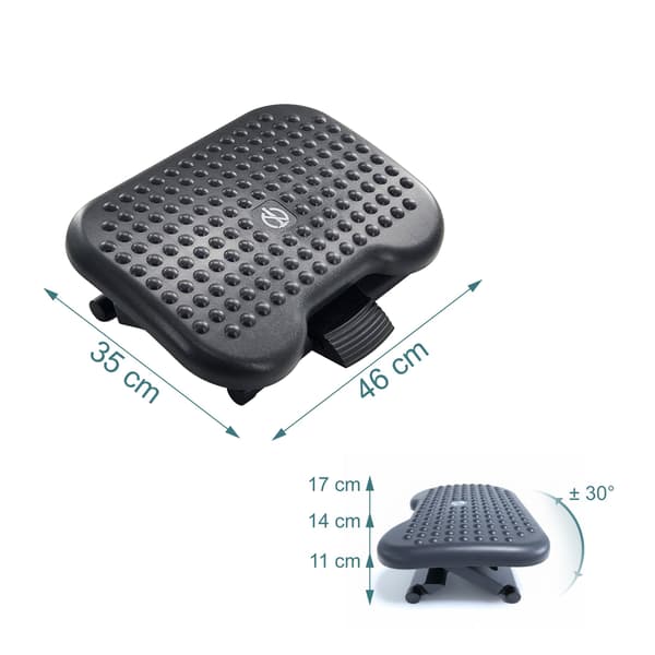 Fodskammel 46x35 cm Sort Justerbar Plastik, Kodustaar