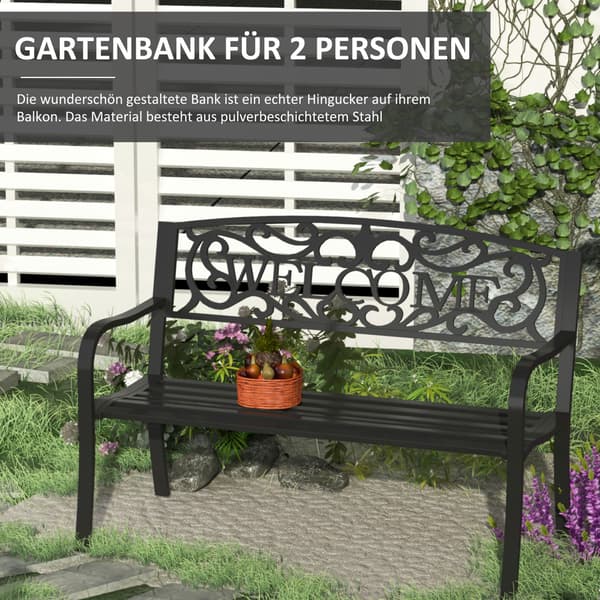 Puutarhapenkki, 127x60x87 cm, Musta