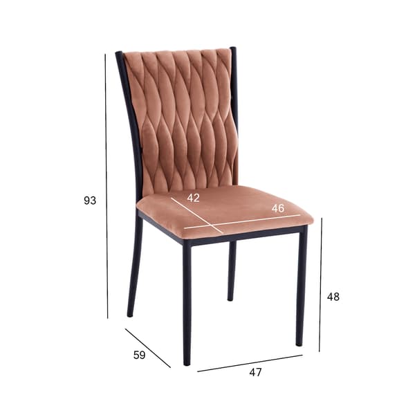 Stol EMORY 47x59x93 cm Rosa Sammet