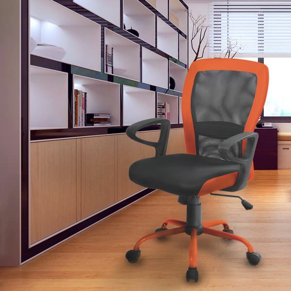 Kontorstol Leno 60x57x91-98,5 cm Grå Orange