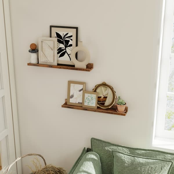 Vägghyllset 10x60x5 cm Brun MDF