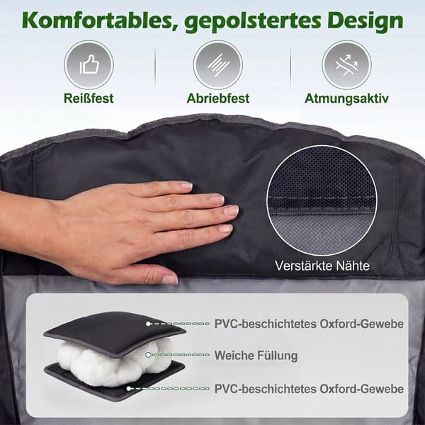 Sammenklappelig campingstol 72x104x93 cm grå