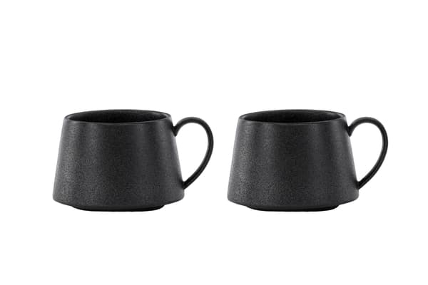 Kaffekop, 8x7x10 cm, Sort, Porcelæn