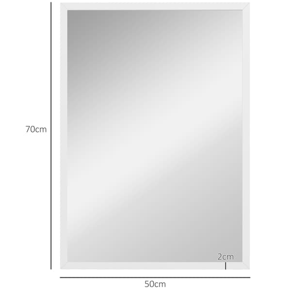 Väggspegel, 50x70 cm, Vit, MDF