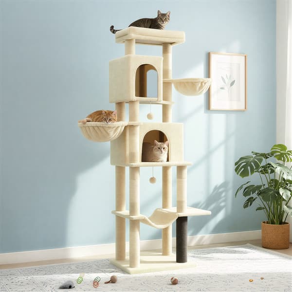 Kattträd 59x48x190,7 cm Beige