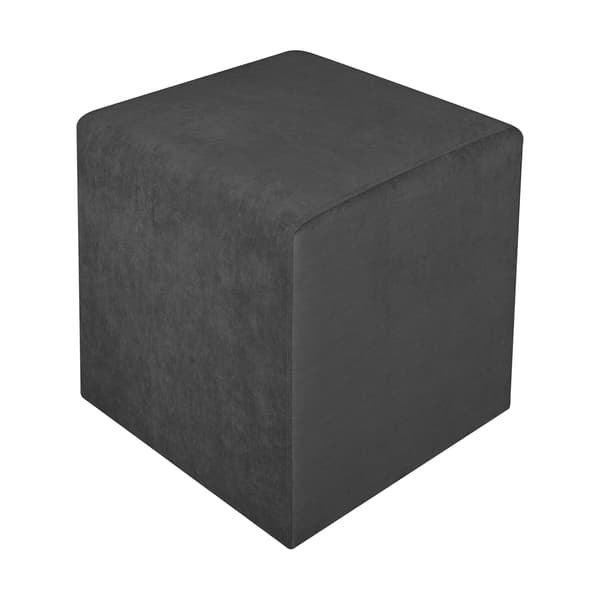 Pouf 45x45x45 cm tummanharmaa polyesteri