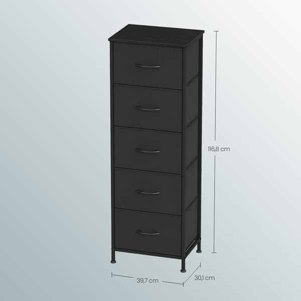 Kommode 30x39,6x116,7 cm Sort Stål