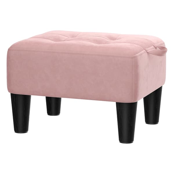 Puf 40x32x26 cm Pink-Sort Fløjl