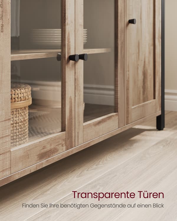 Sideboard 110x33x75 cm Brun Trä Stål Förvaring