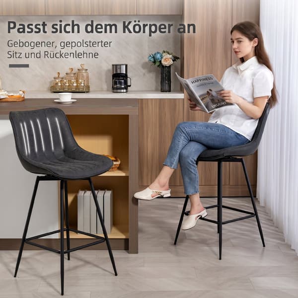 Barstole sæt med 2 stk. 47x54,5x97,5 cm sort