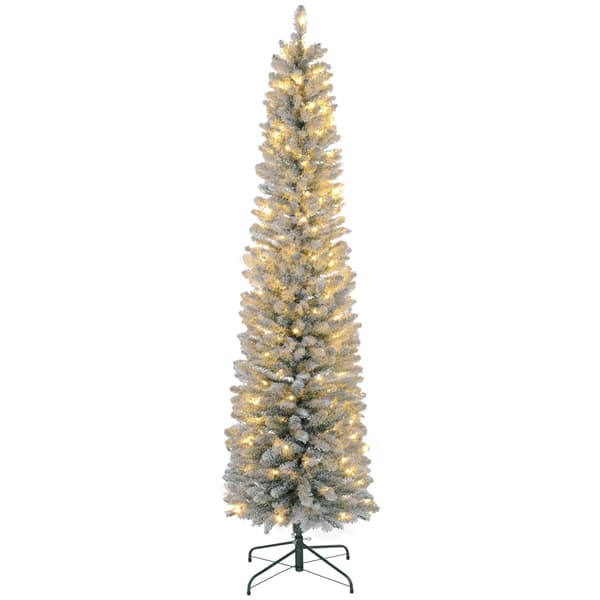 Julgran 210 cm LED-ljusslinga Ø57 cm grön/vit