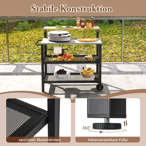 Rullende barvogn, 116x55x130 cm, Sort , Star