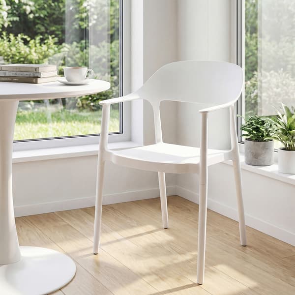 Stablebar spisebordsstol hvid