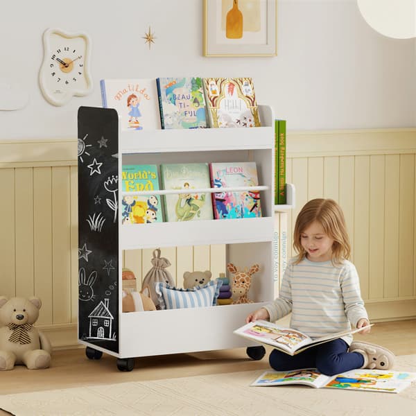 Børnebibliotek, 66,5x32,5x86,5 cm, Hvid, MDF