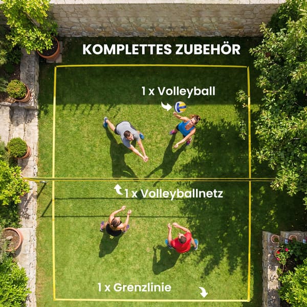 Volleyballnet sæt 950x100x248 cm sort stål