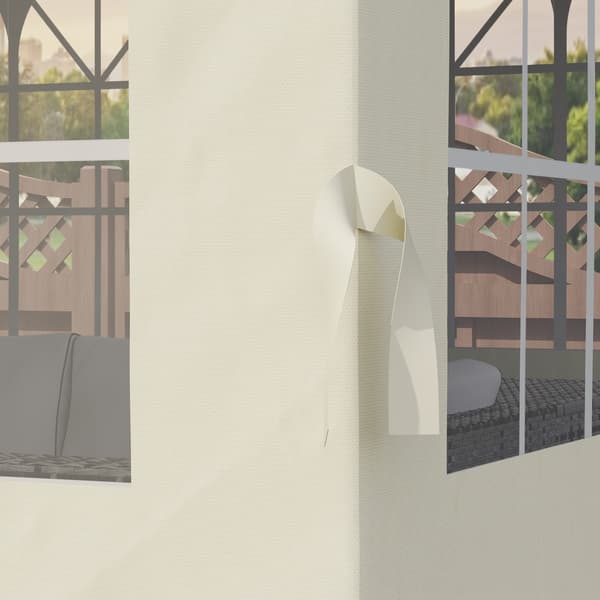 Pavillon sidevægge, 4 paneler, 302x205 cm, cremehvid, polyester
