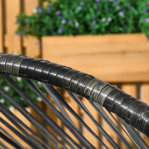 Rattan Lænestol, 89x75x143 cm, Grå