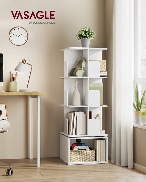 Bogreol 40x40x124,6 cm Hvid Spånplade