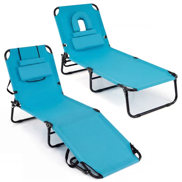 Sammenklappelige solstole 2 stk navy
