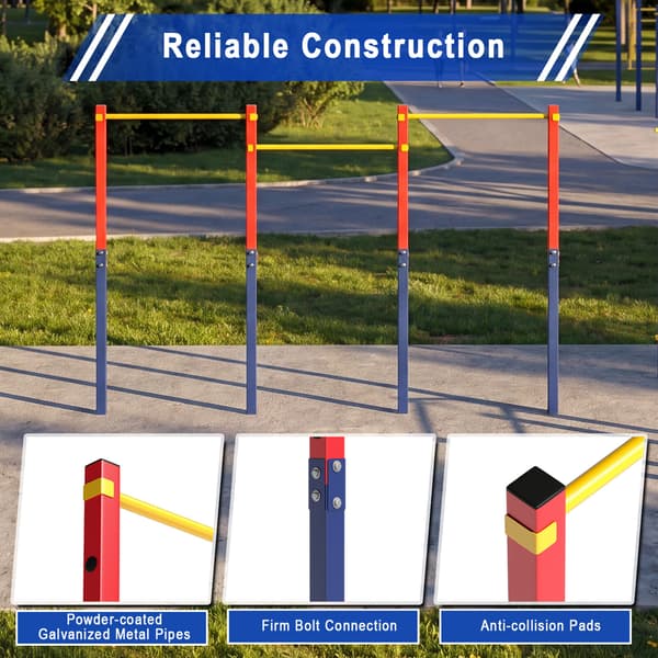 Pull Up Bar til nedgravning 338x5x231,5 cm rød