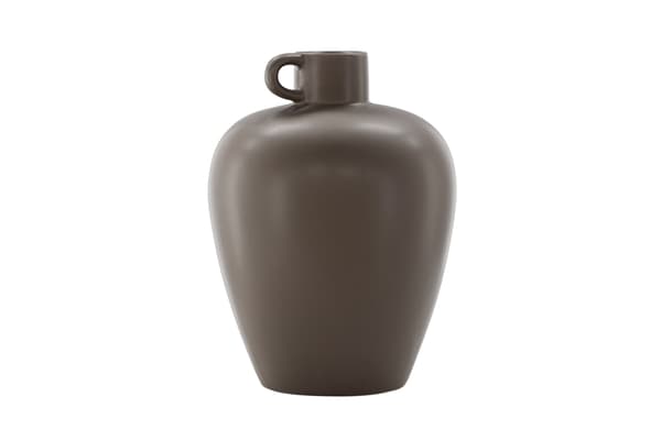 Vase, 24x24x33 cm, Brun, Stentøj