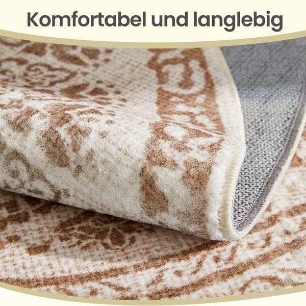 Rundt teppe 120 cm Beige