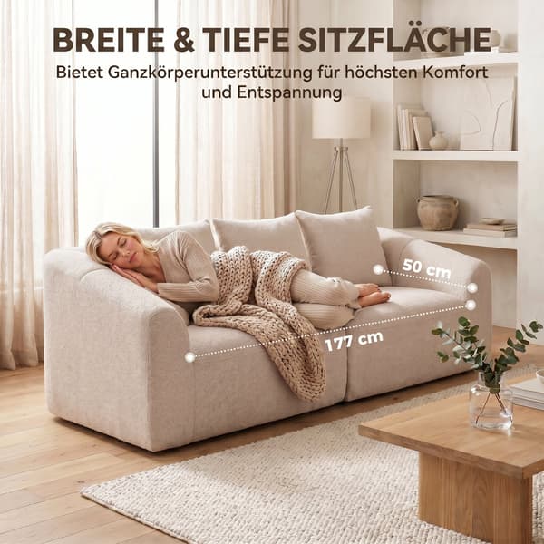 3-sits soffa 225x93x83 cm beige