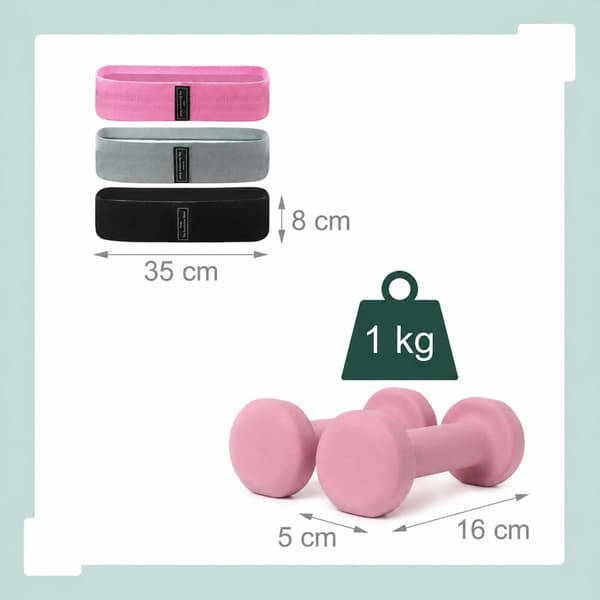 11-delt Pilates-sæt, eg, træ, Kodustaar