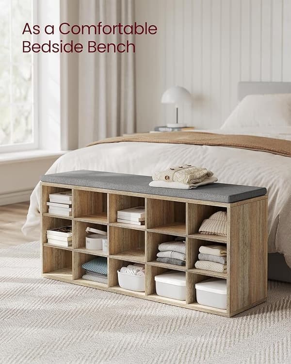 Skobænk 105x30,3x48 cm Brun Opbevaring