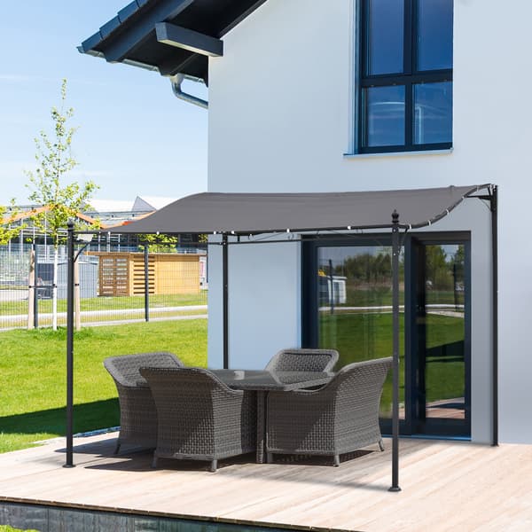 Pergola, 297x297 cm, harmaa, metalli