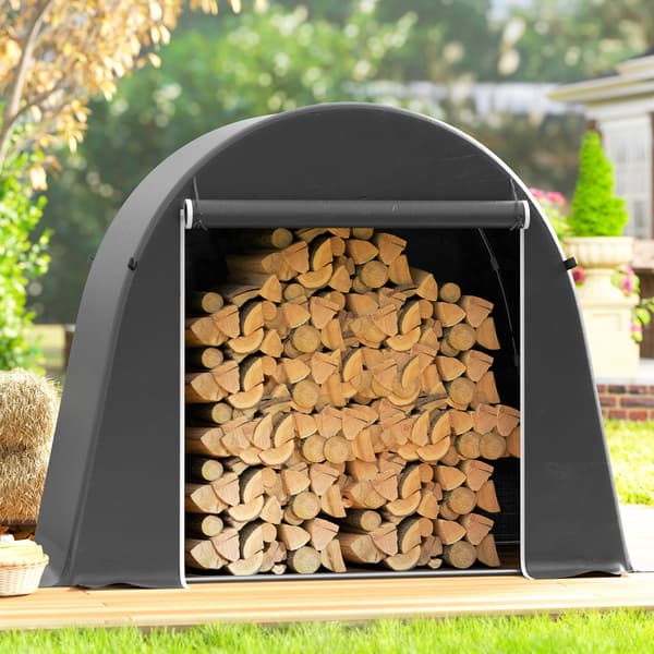 Trädgårdsbod, 245x120x200 cm, Mörkgrå, Metallram