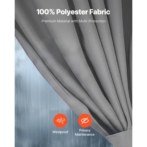 Paviljonggardiner, 284x284x211 cm, Grå, Polyester