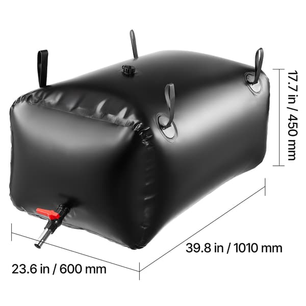 Vandopbevaringsblære 101x60x45 cm Sort PVC Sammenklappelig