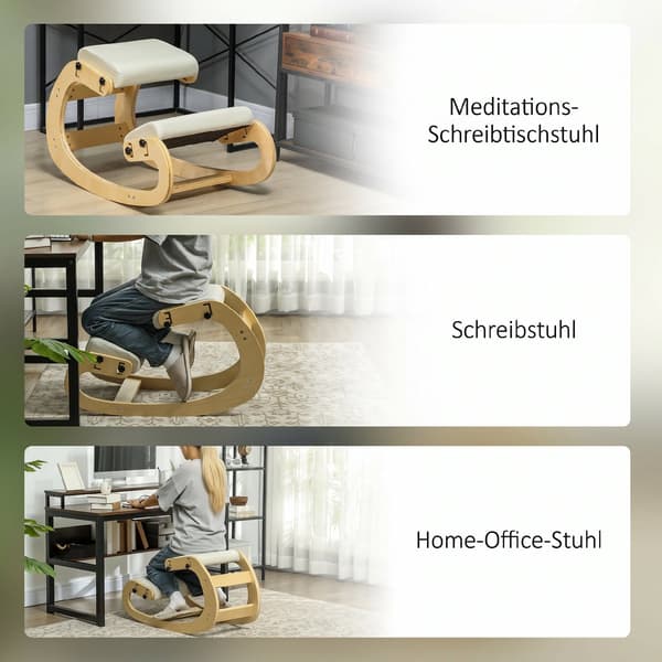Ergonomisk knæstol 55x85x55 cm cremehvid