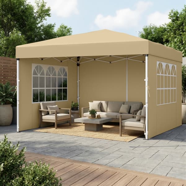 Pavillon 3x3x2,6 m Beige bærbar