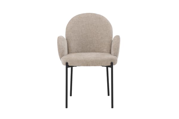 Spisestol Blom 2-pak sort stål beige stof