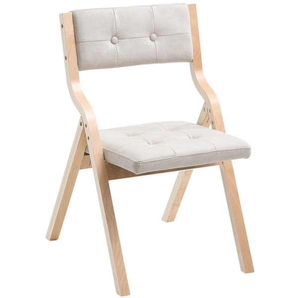 Fällstolsset, 2 delar, 57,5x48x80 cm, Beige, Trä, Stoppad