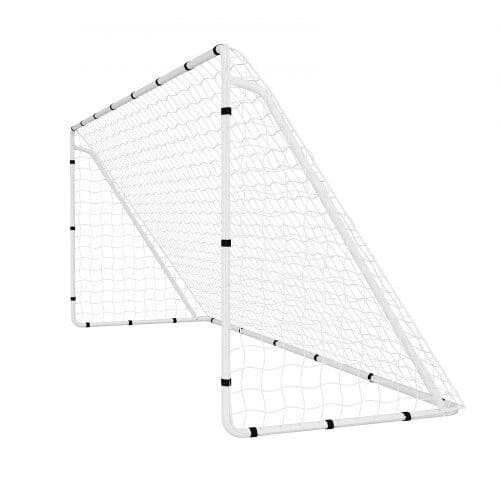 Fodboldmål 3.66 x 1.83 m, jernramme PE-net, bærbart og holdbart sæt, net med høj styrke, jordspyd, stropper