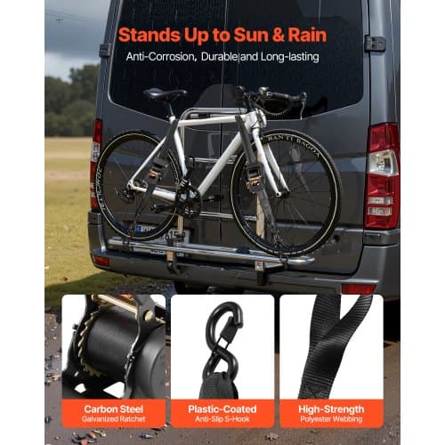 Surringsremme, 50,8x300 cm, 2-pak, Sort, Polyester