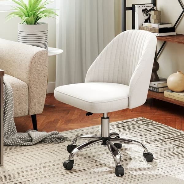 Kontorstol, 60x60x74-83 cm, Beige, Polstret