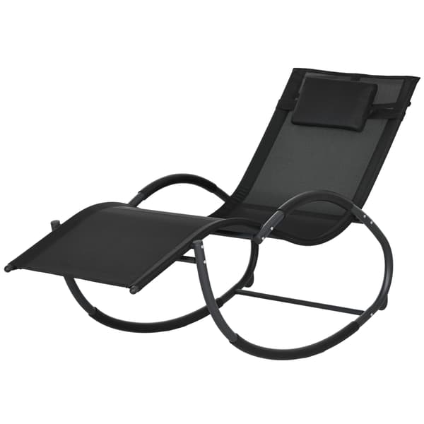 Utegunga stol, 155x61x88 cm, svart