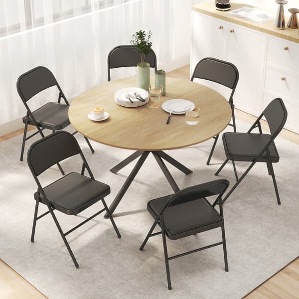 Sammenklappelig stol sæt 2 stk 45x46x78 cm sort kunstlæder