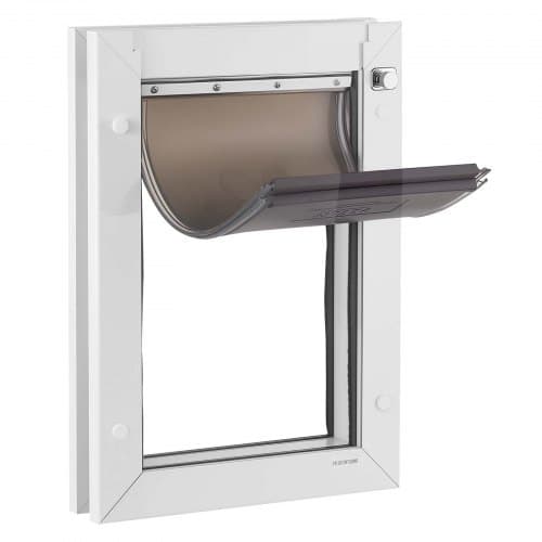 Kattedør, Medium, 42.1x30.1x7.7 cm, Hvid, Metalramme