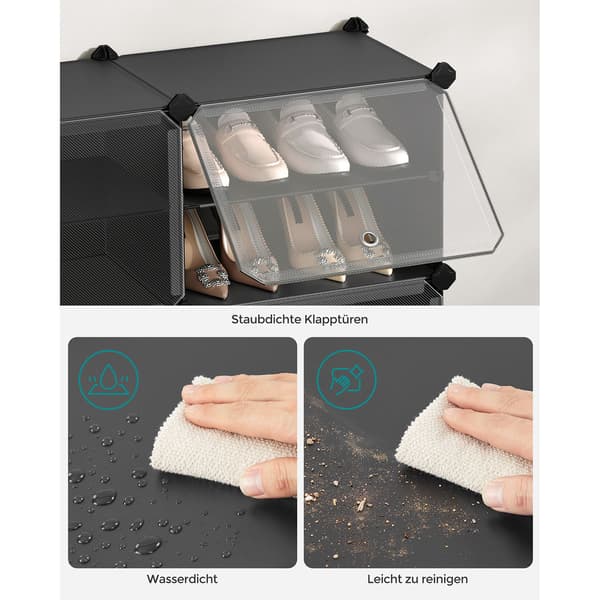 Skohylde 82x32x92 cm Sort Plast Opbevaring