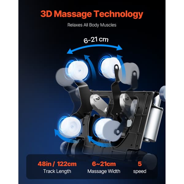 Massagestol, 155x74x105 cm, Fuld kropsmassage, Liggestol, Zero Gravity