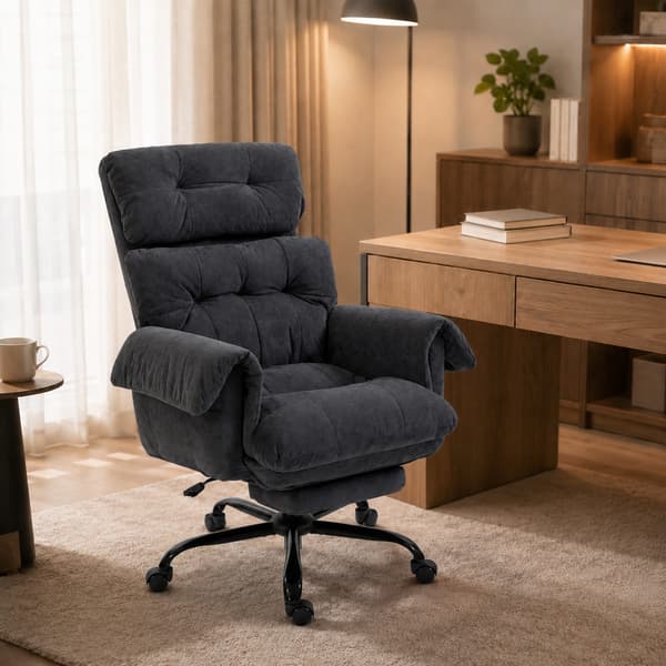 Kontorsstol justerbart ryggstöd 80x77x108-116 cm mörkgrå