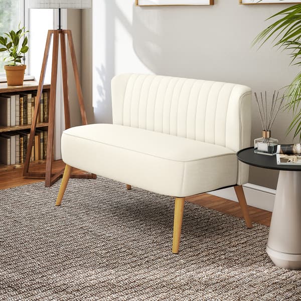 2-personers sofa 117x56,5x77 cm cremehvid