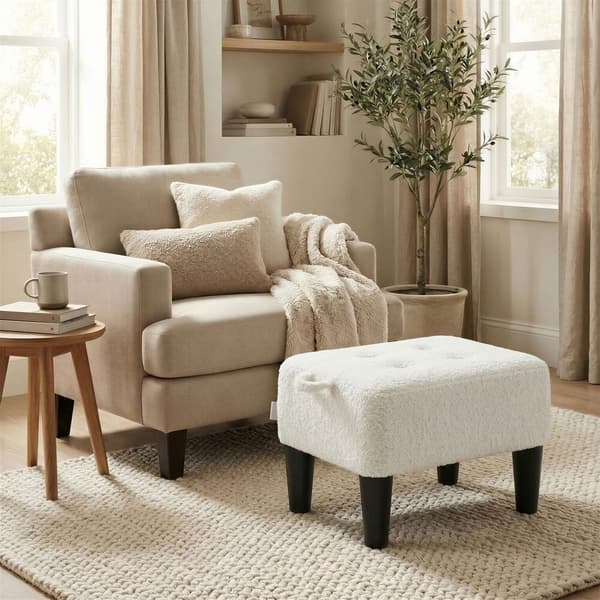 Fodskammel, fleece, tyk polstring