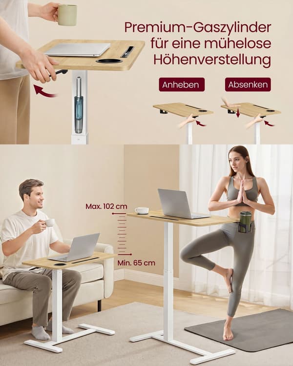 Mobil sidebord med hjul, 70 x 40 cm