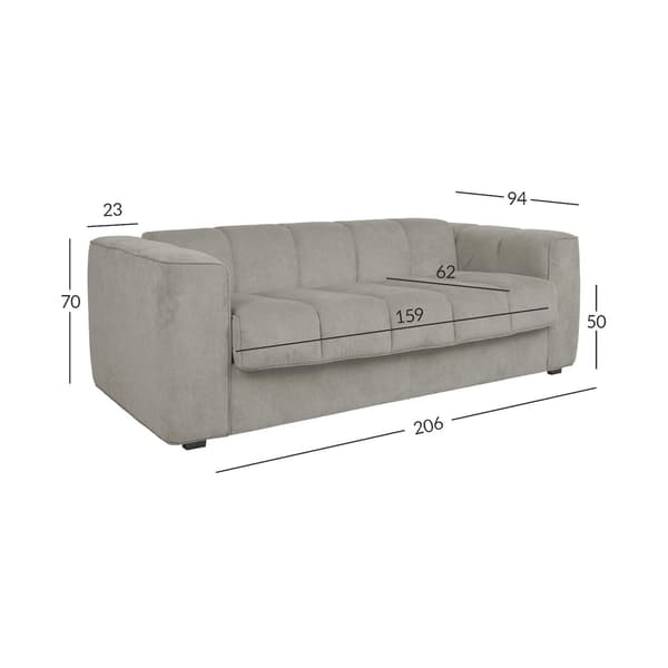 Sofa Seng STELLA 206x94x70 cm Grå